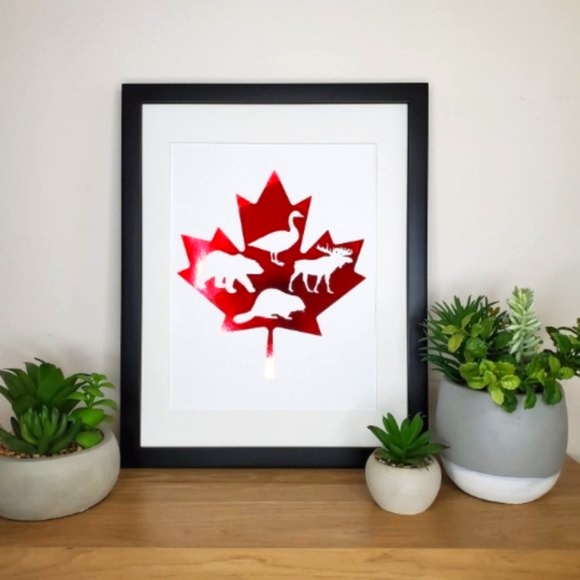 Maple Leaf Wall Art Real Gold Foil Print - Picture 3 of 6